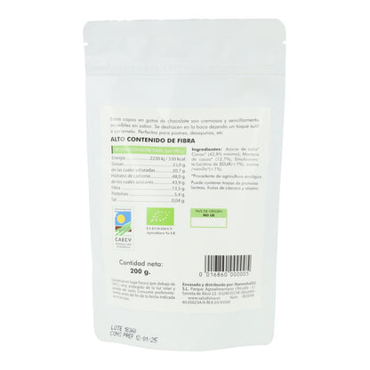 Chocoladeschilfers in druppels, rauw, Eco Salud Viva 200 g