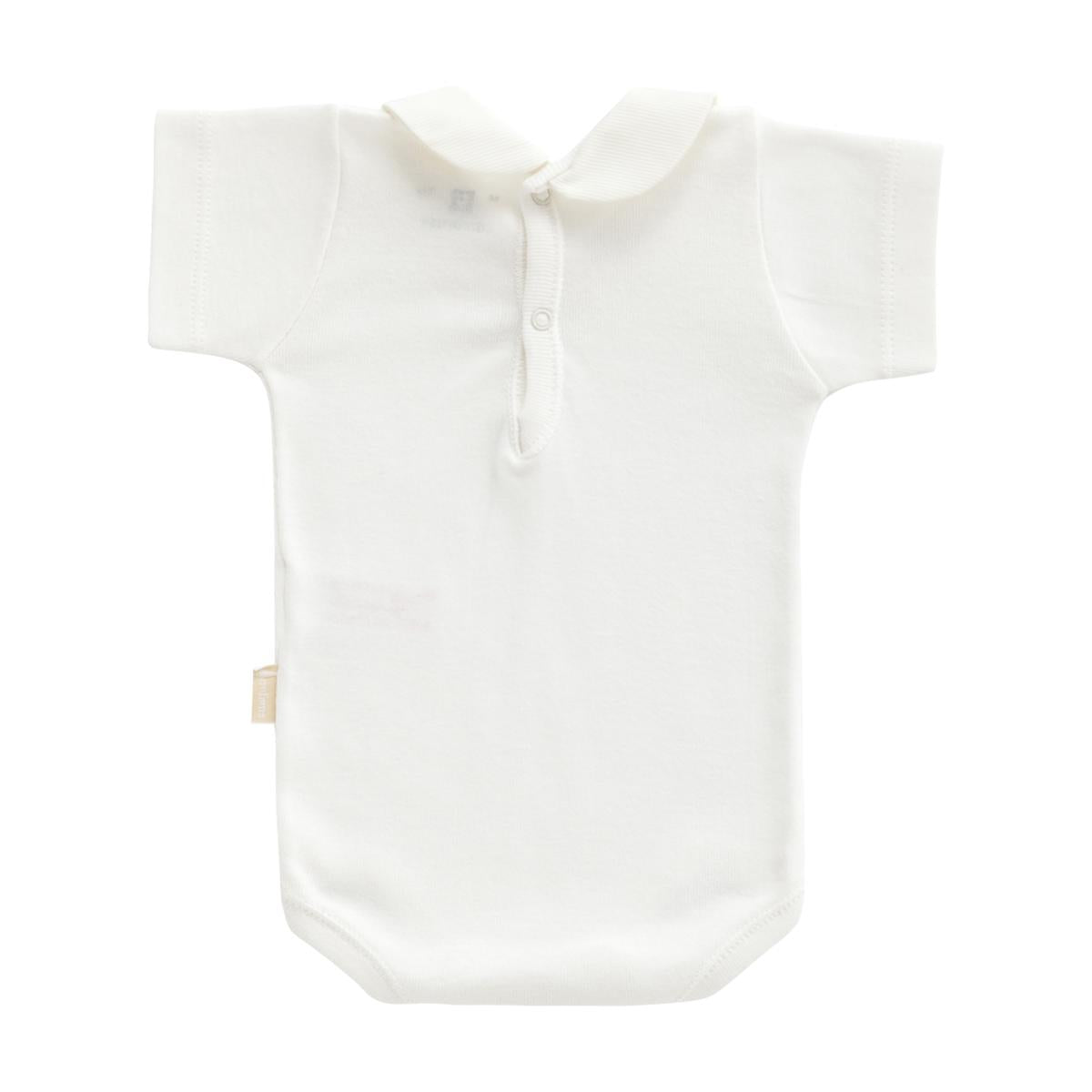 Body med krage och korta ärmar, beige, Cambrass, storlek 3