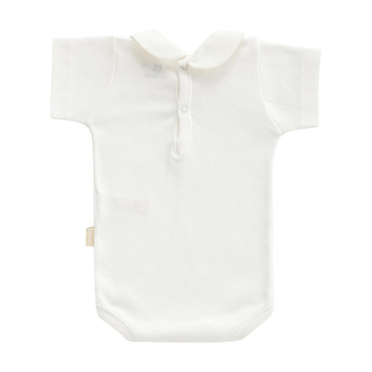 Beige bodysuit with collar and short sleeves Cambrass size 3