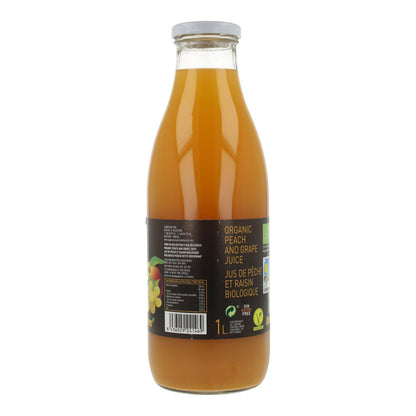 Jus de pêche et de raisin bio Delizum 1L