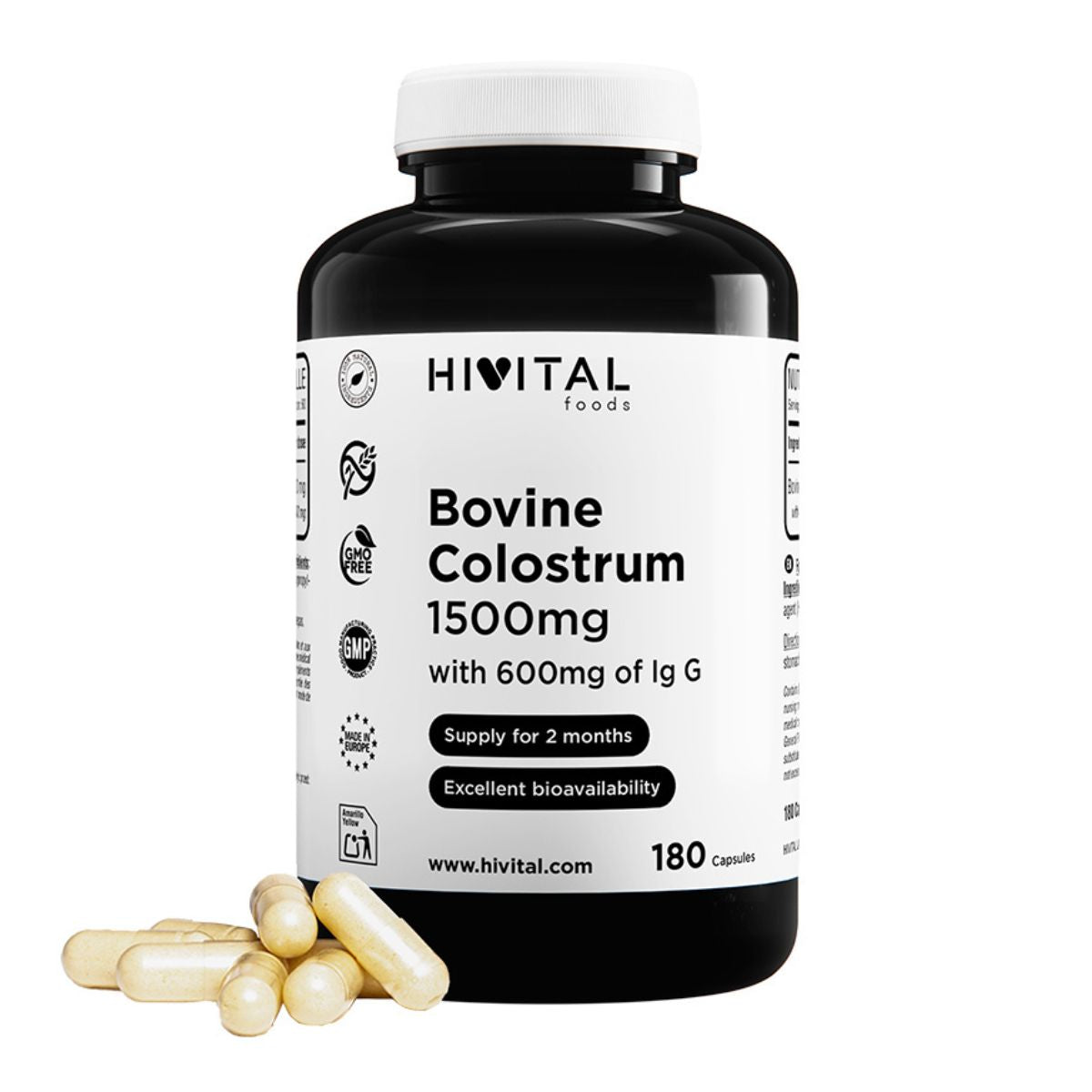 Rinderkolostrum 1500 mg Hivital 180 Kapseln