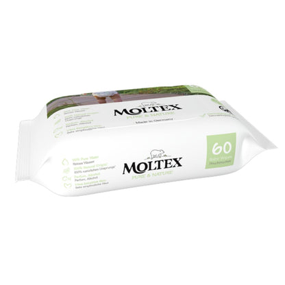 12er-Pack Moltex Pure & Nature Feuchttücher 60 Stück
