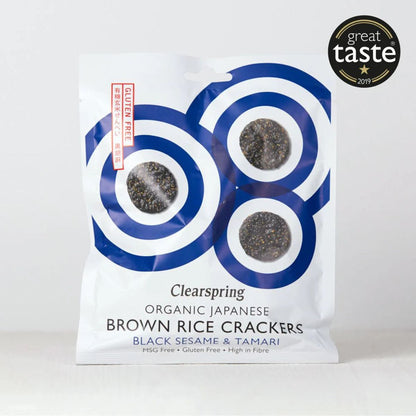 Cracker di riso integrale e sesamo nero biologico Clearspring 40 g