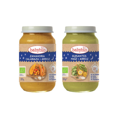 Babybio Organic Vegetables and Cereals Good Night Jars Pack 2 x 200 g