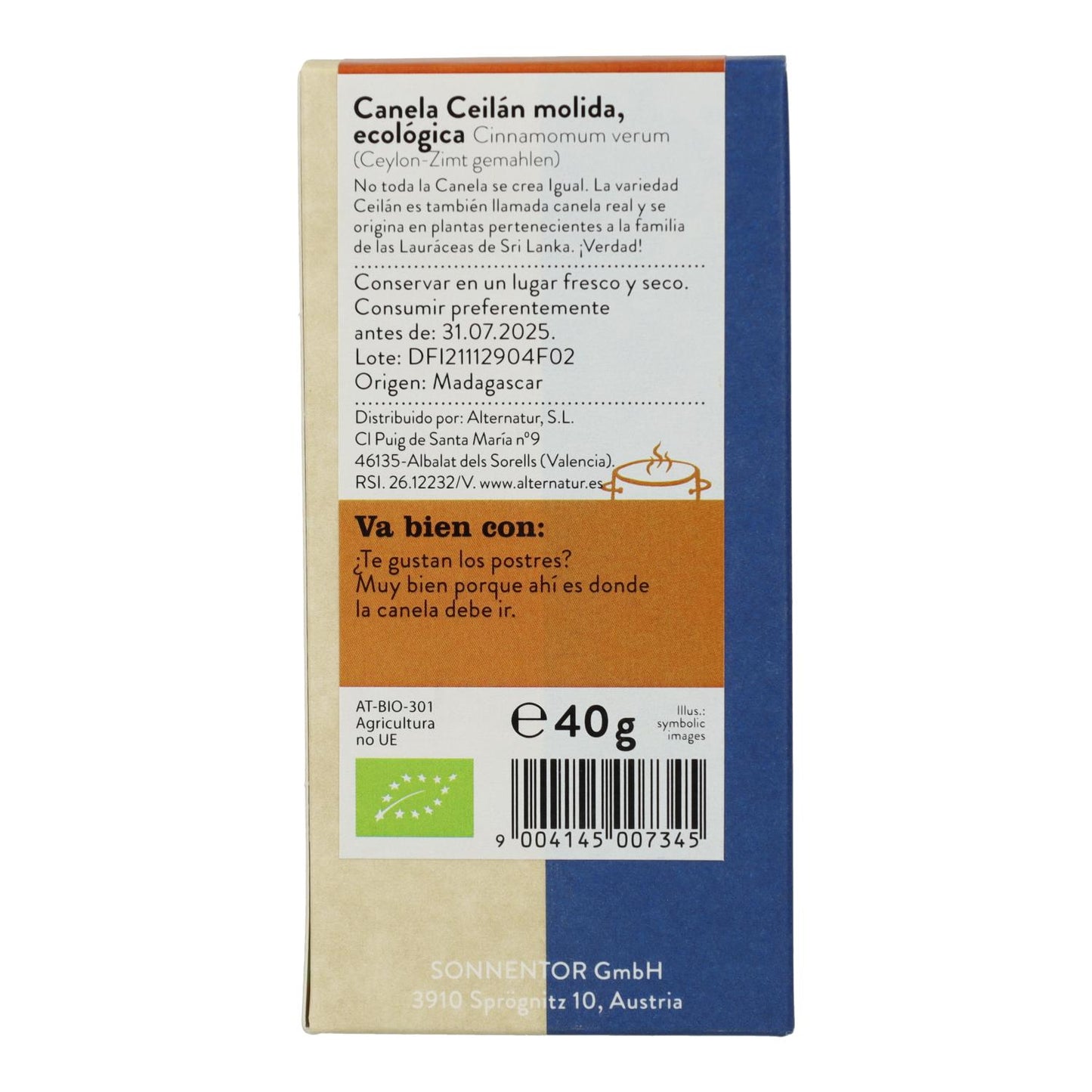 Gemalen Ceylon-kaneel Eco 40 g Sonnentor