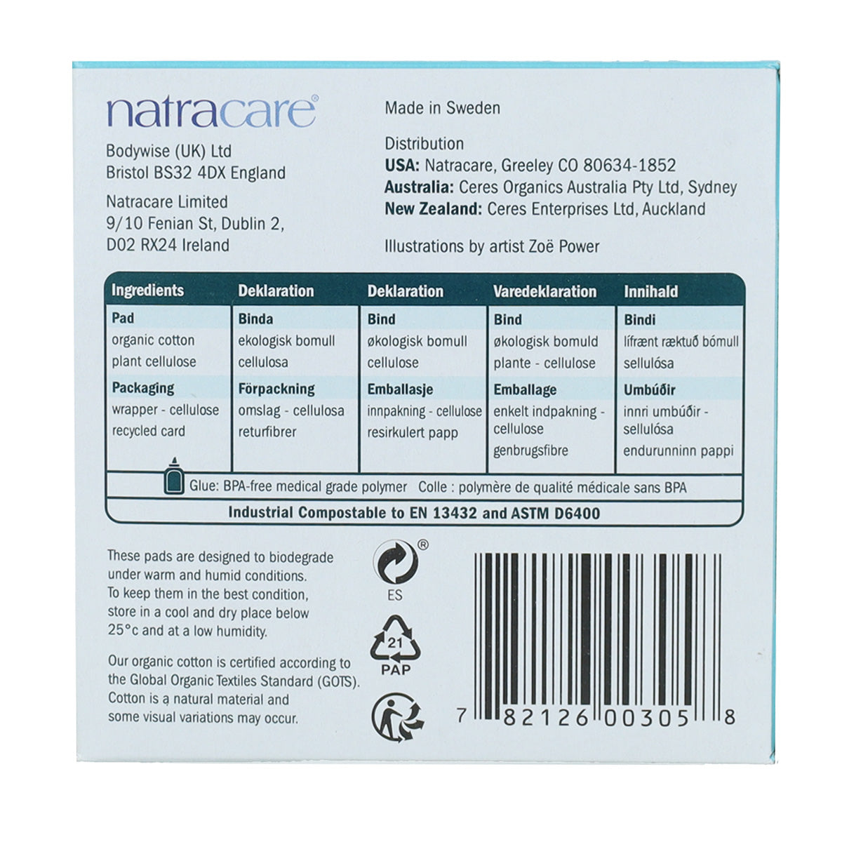 Bio-Binden mit Flügeln Natracare 14 Stück