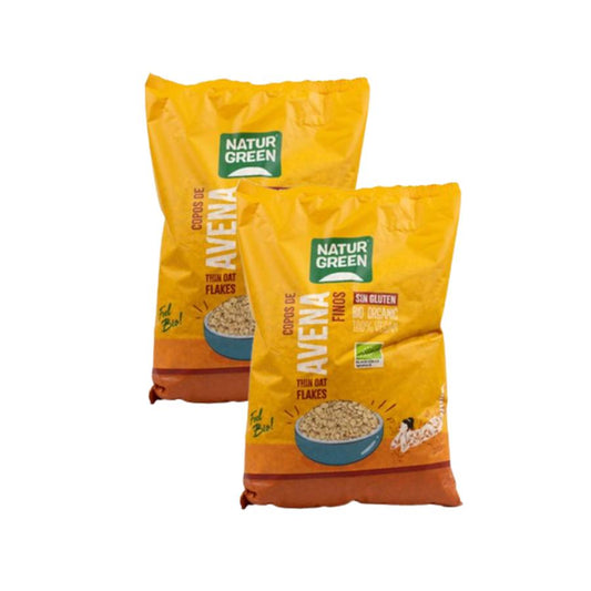 2er-Pack glutenfreie Bio-Haferflocken NaturGreen 2er-Pack à 1 kg