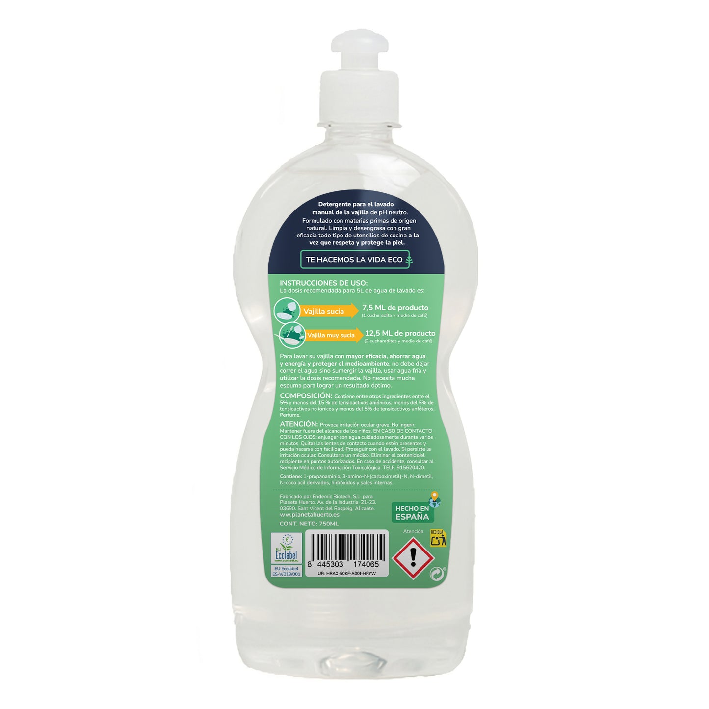 Pak 3xVaatwasser Handmatig Groene Thee ECO Planet Orchard 750ml