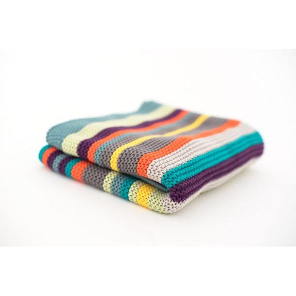 Kocyk dziecięcy z dzianiny CoZee 100% bawełna Tutti Bambini Multicolour Stripes