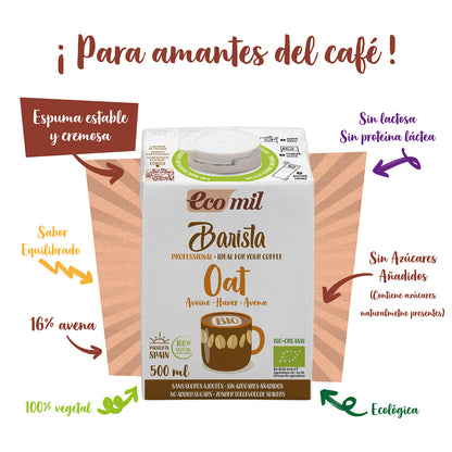 Bio-Haferdrink Barista ohne Zucker ECOMIL 500 ml