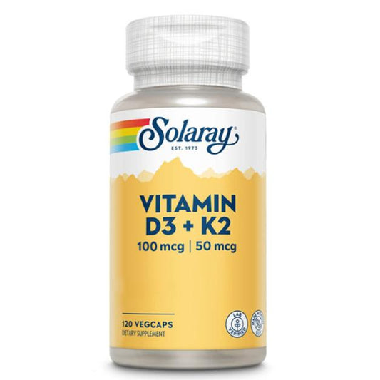 Vitamine D3 & K2 (Mk7) 120 gélules Solaray