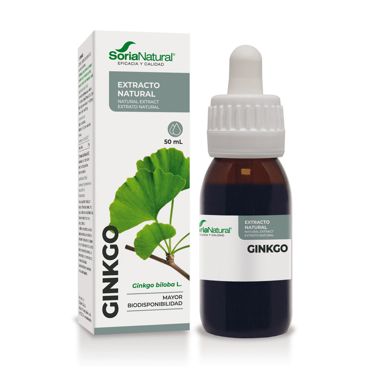 3-pack Ginkgo Biloba-extrakt Soria Natural, 50 ml