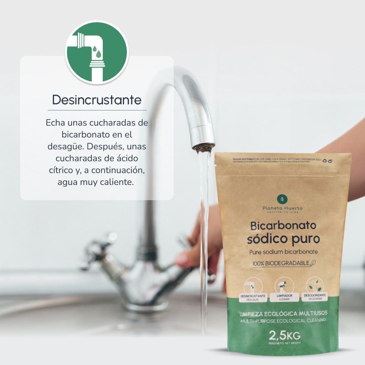 Pack 3xBikarbonat von Soda Planeta Huerto 1 Kg
