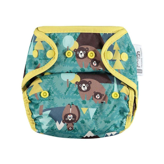 Pop-in Bear-katoenen luier met drukknopen