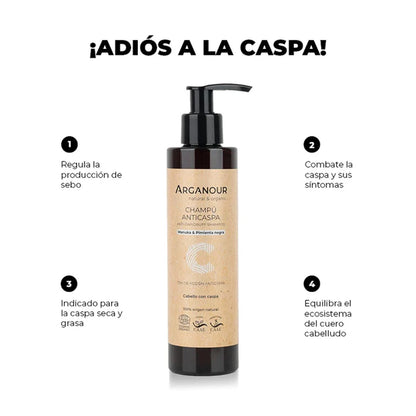 Shampooing antipelliculaire sans sulfates Arganour 200 ml