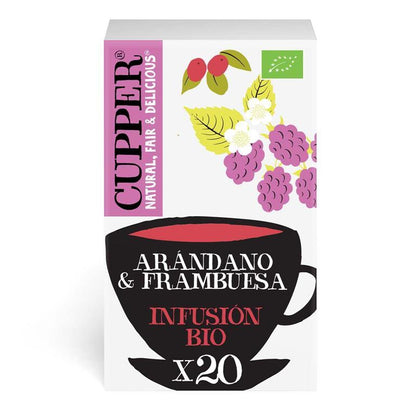 Infusion Bio Myrtille et Framboise Cupper 20 sachets