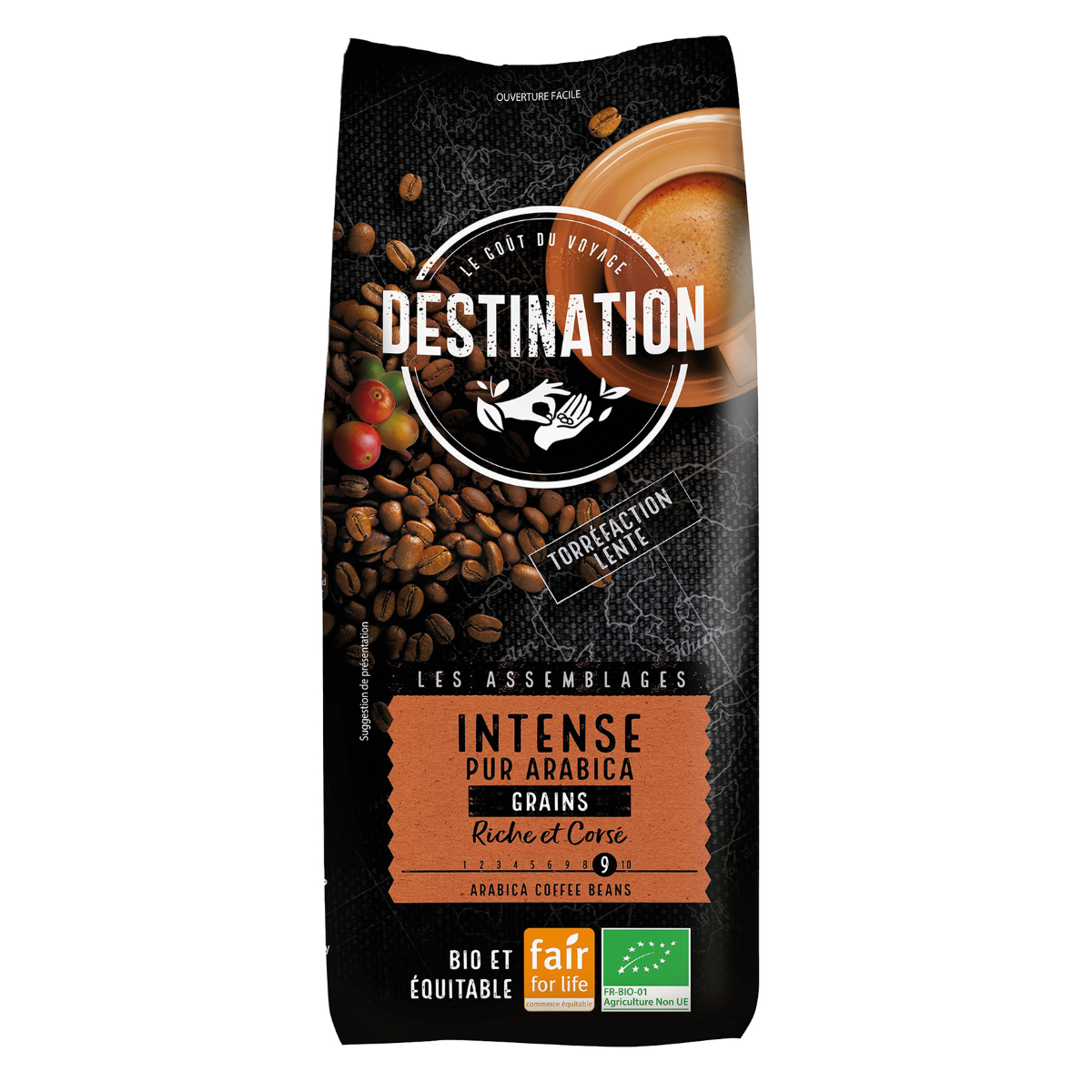 Caffè in grani intenso arabica BIO Destination 1 Kg