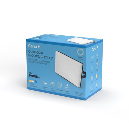 Projecteur LED d'extérieur, 20 W, 1900 LM, lumière froide (6000 K) Garza