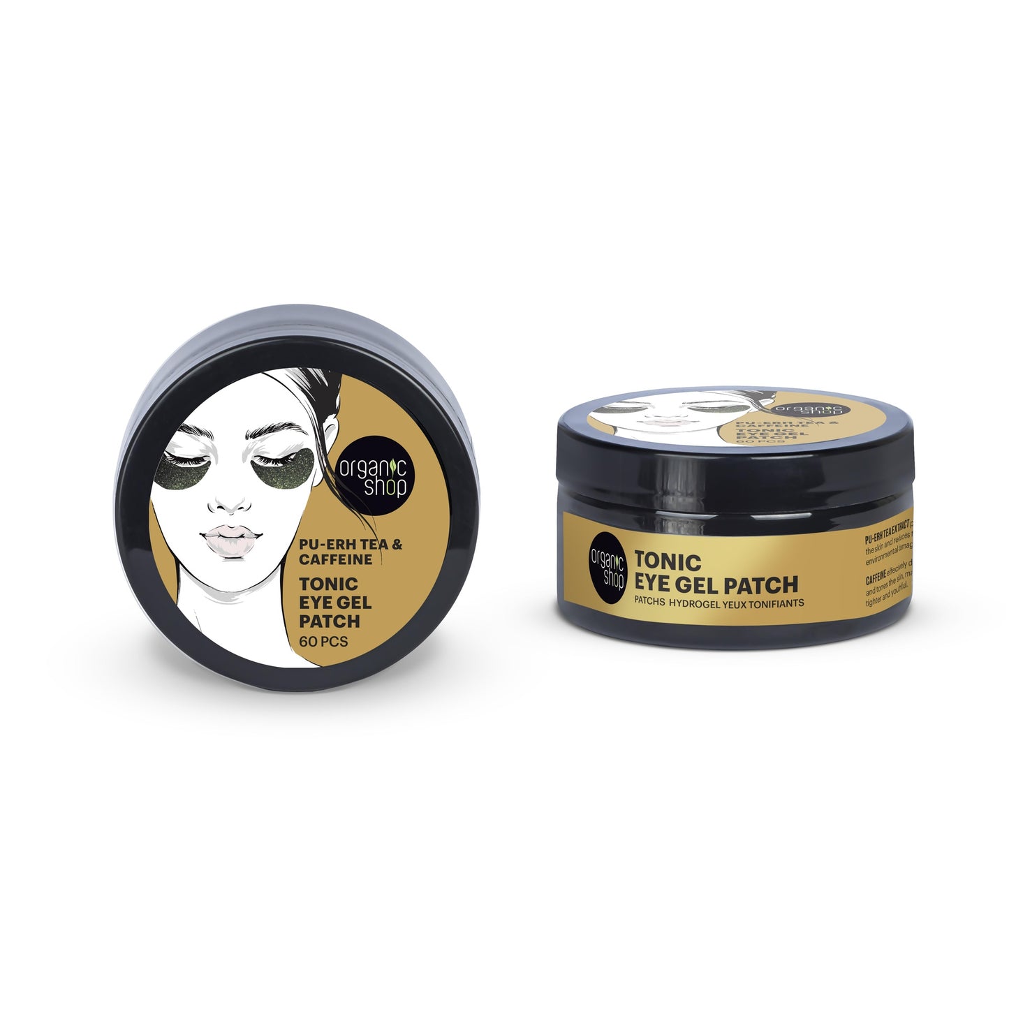 Organic Shop Pu-erh Tea and Caffeine Eye Gel Patches 60 pcs