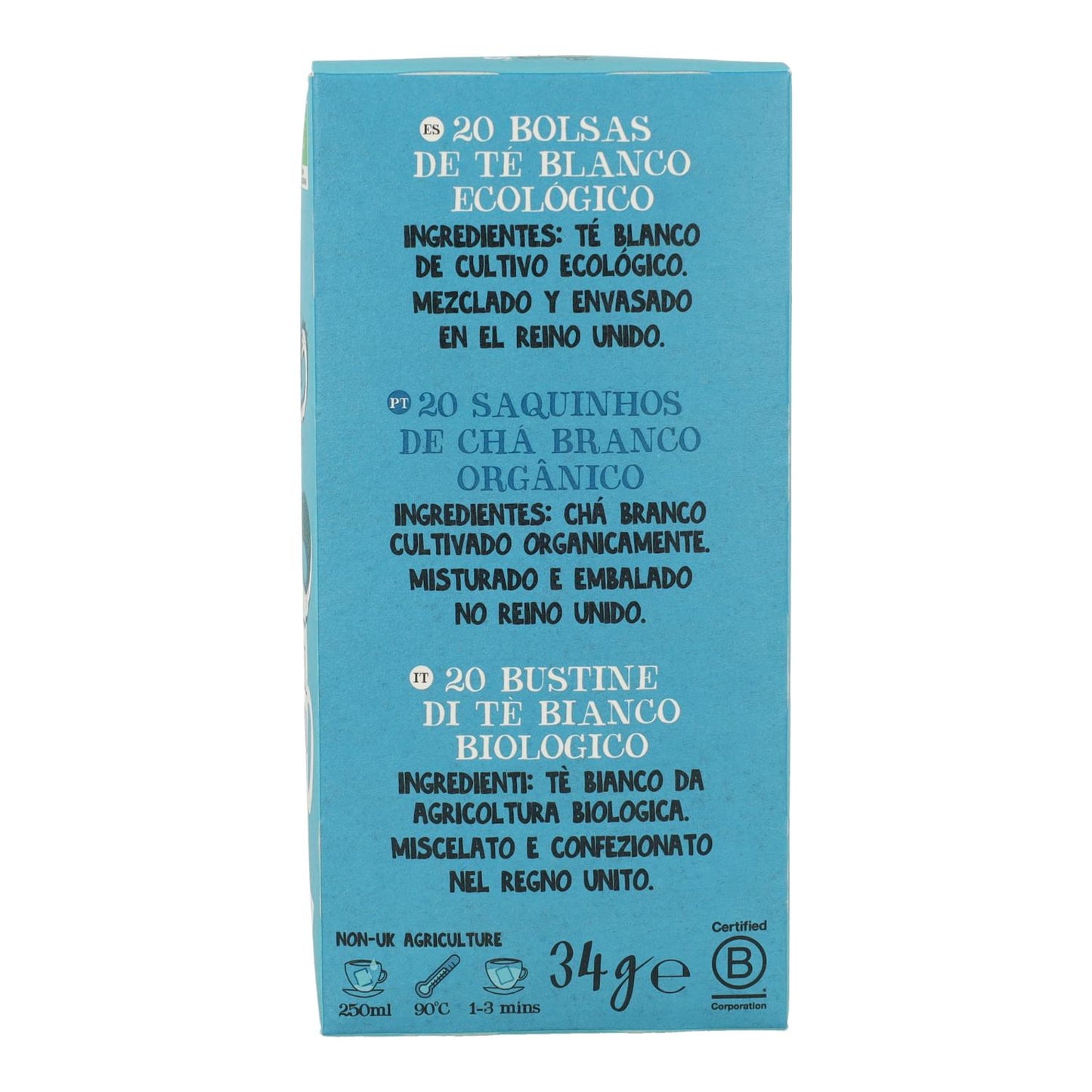 Tè bianco classico biologico Cupper 20 bustine