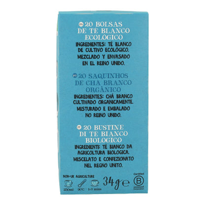Tè bianco classico biologico Cupper 20 bustine