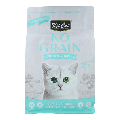 Kit Cat No Grain Cat Food - Poulet & Dinde 1 kg Nourriture naturelle pour chats