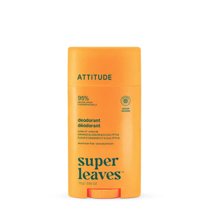 Super Leaves Deodorant – Orangenblüte und Eukalyptus Twist and Glide, Attitude, 75 g