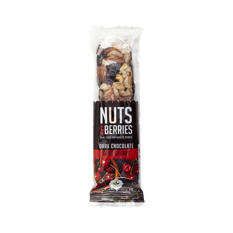 Barre chocolat noir et cerise NUTS&BERRIES 40 g