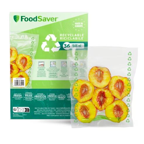 36 vakuumförpackningspåsar 100 % återvinningsbara 0,94 l FoodSaver