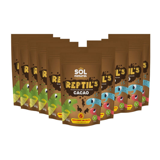 Pakket 10x Biologische havermoutkoekjes met fruit en cacao voor kinderen Sol Natural 90 g