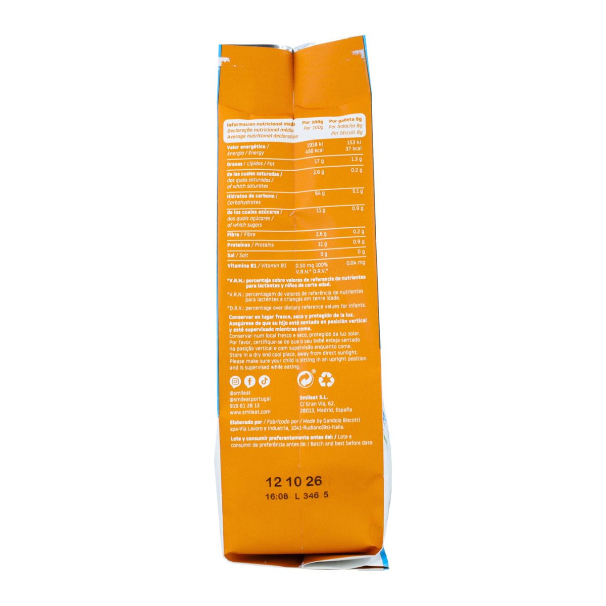 Biscuits pour enfants ECO à l'épeautre et à la pomme Smileat, 220 g
