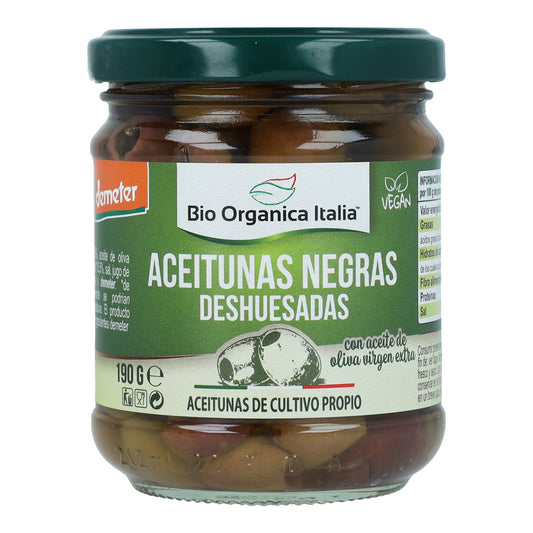 Aceitunas Negra Deshuesada Bio Organica Italia 190 gr