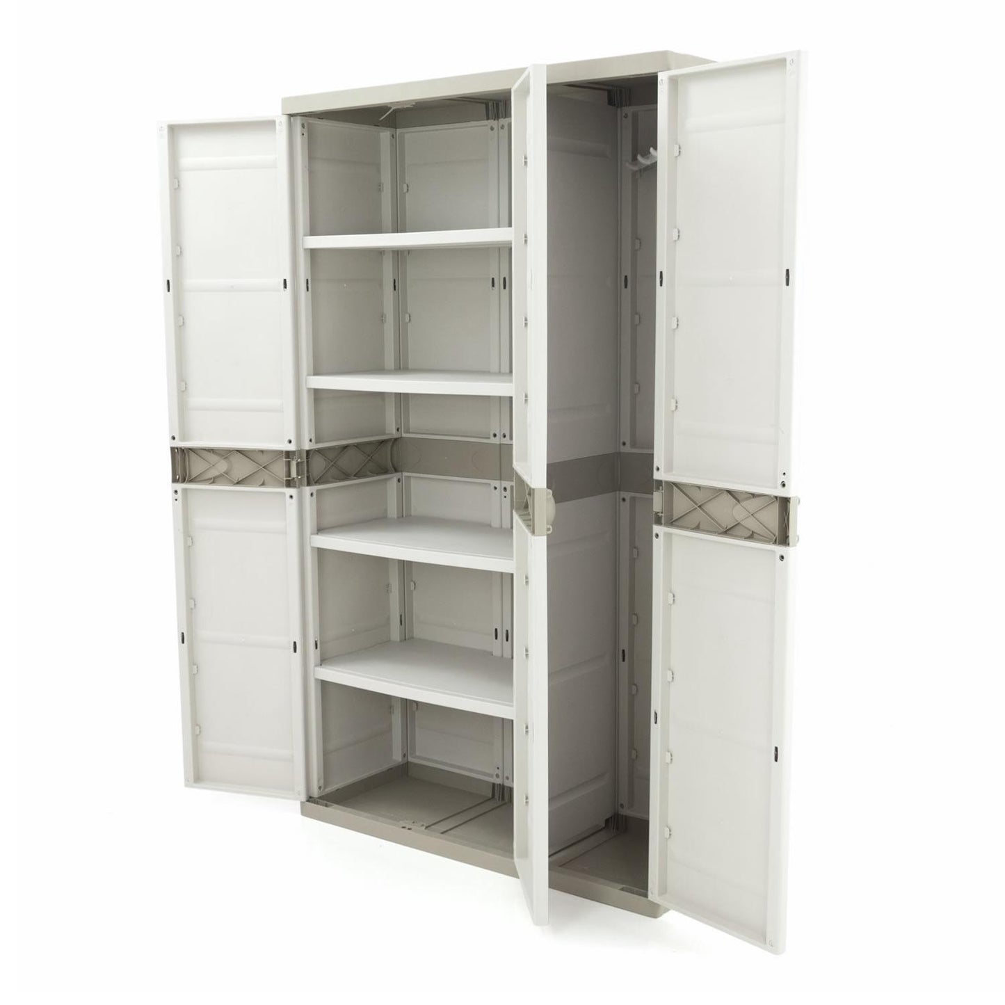 Szafa 3-drzwiowa z miotłą 105 cm Titanium Plastiken Beige (odnowiona)