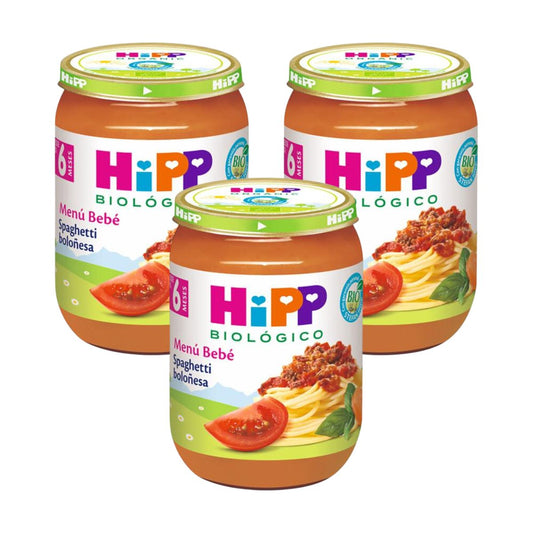 Pack of 3 jars of organic spaghetti bolognese +6 months HiPP 190 g