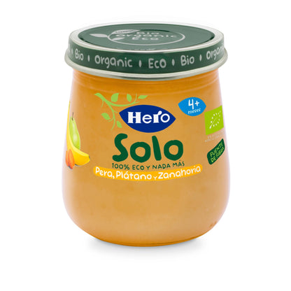 Vasetto di Pera, Banana e Carota Eco 120 g-Hero Solo