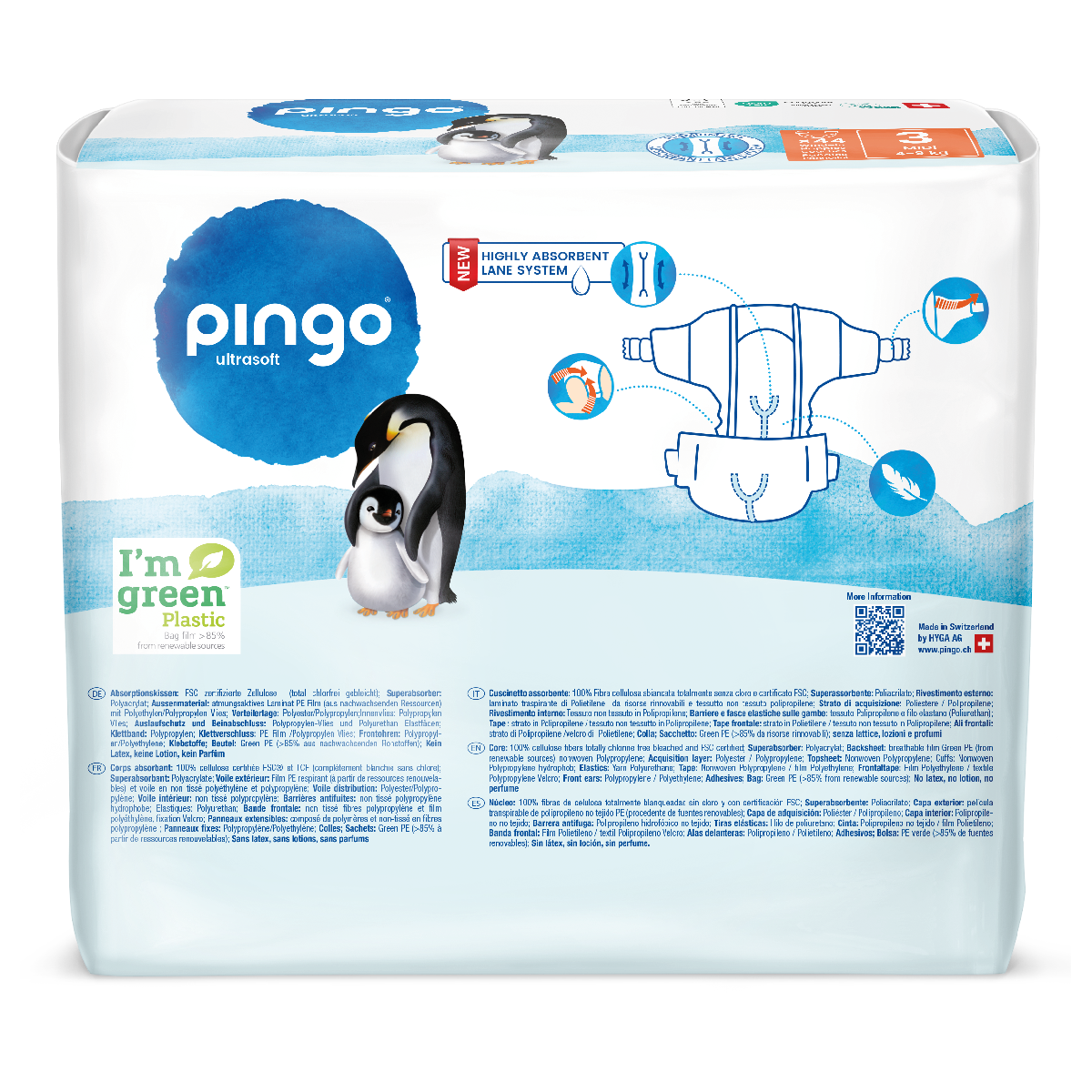 Pingo T3 Nappies (4-9 kg) 44 units