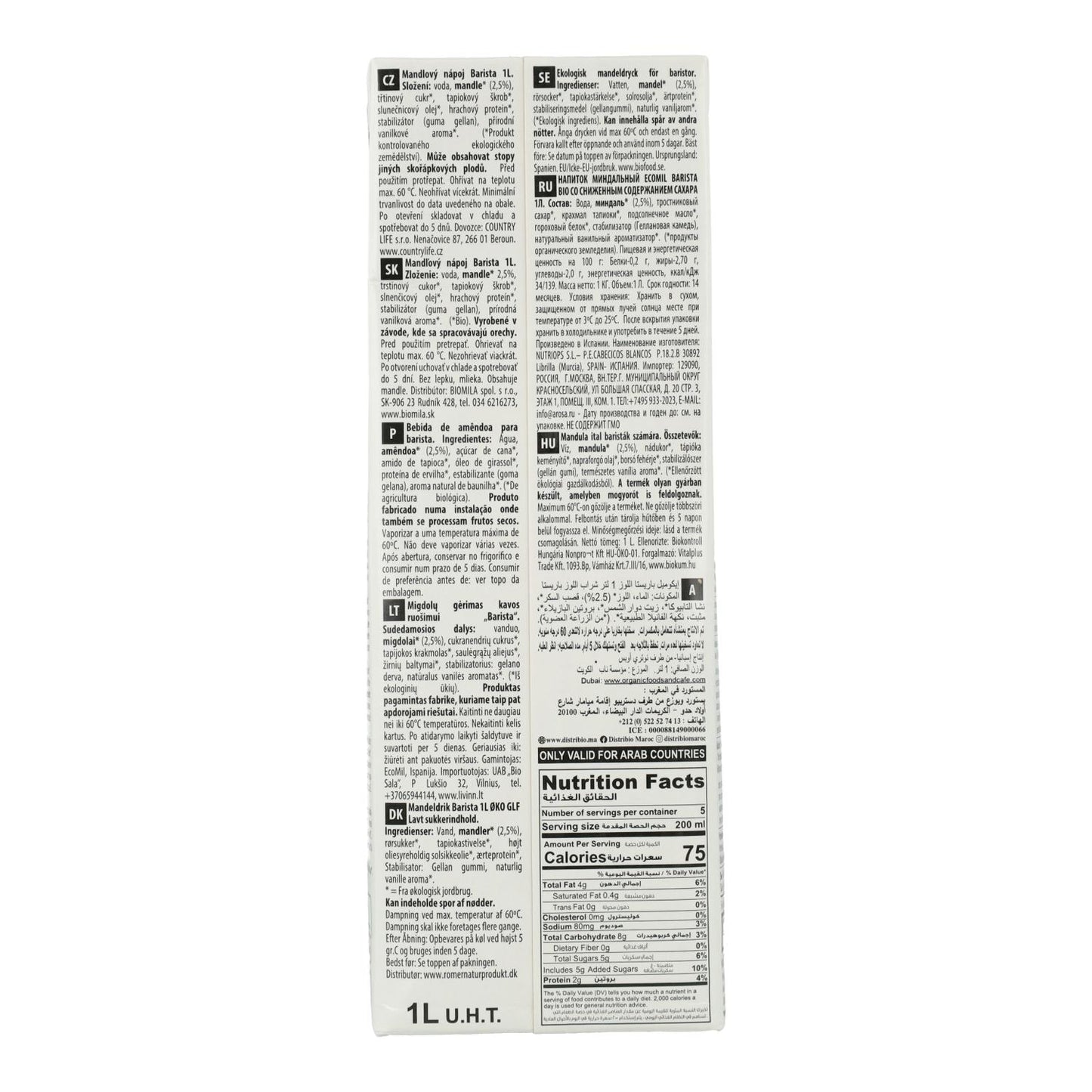 Bio-Mandelmilchgetränk Barista von EcoMil 1 l