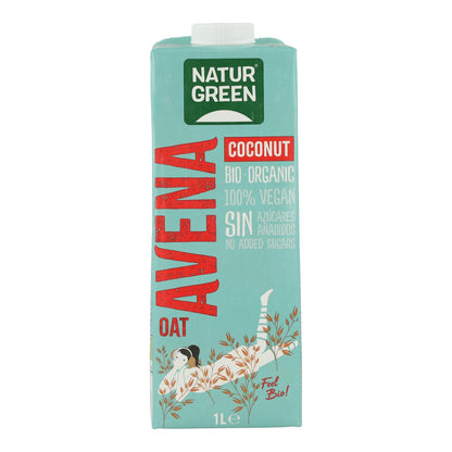 6-pack NaturGreen ekologisk havre- och kokosdryck 1 l