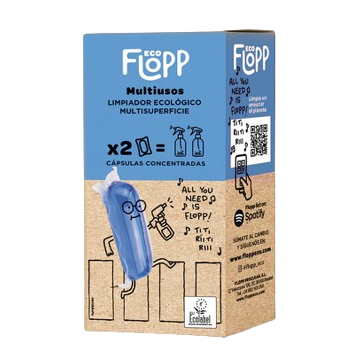 Pack of 2 x ECO Refill Multi-purpose  Flopp 2 caps