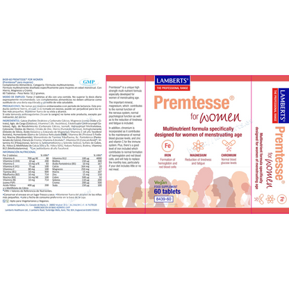 Premtesse Multivitamin for Women of Menstruating Age Lamberts 60 Tablets