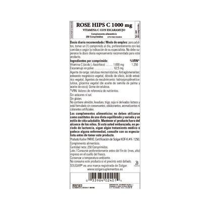 Rose Hips Witamina C, 250 tabletek po 1000 mg