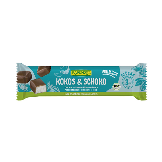 Kokos- und Milchschokoladenriegel Rapunzel 50 g