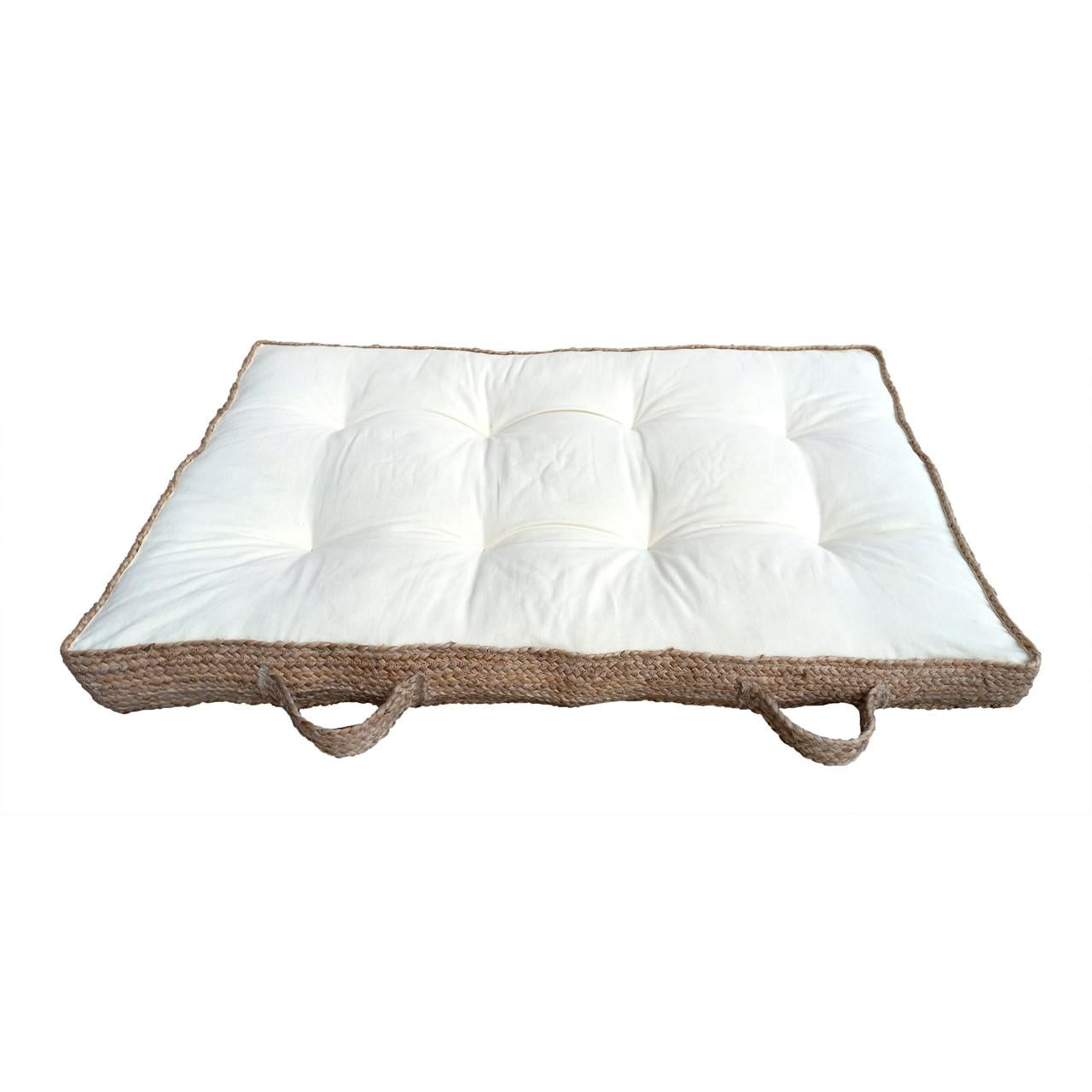 Kissen Palet Jute-Alg 120X80X10 cm – Ecru