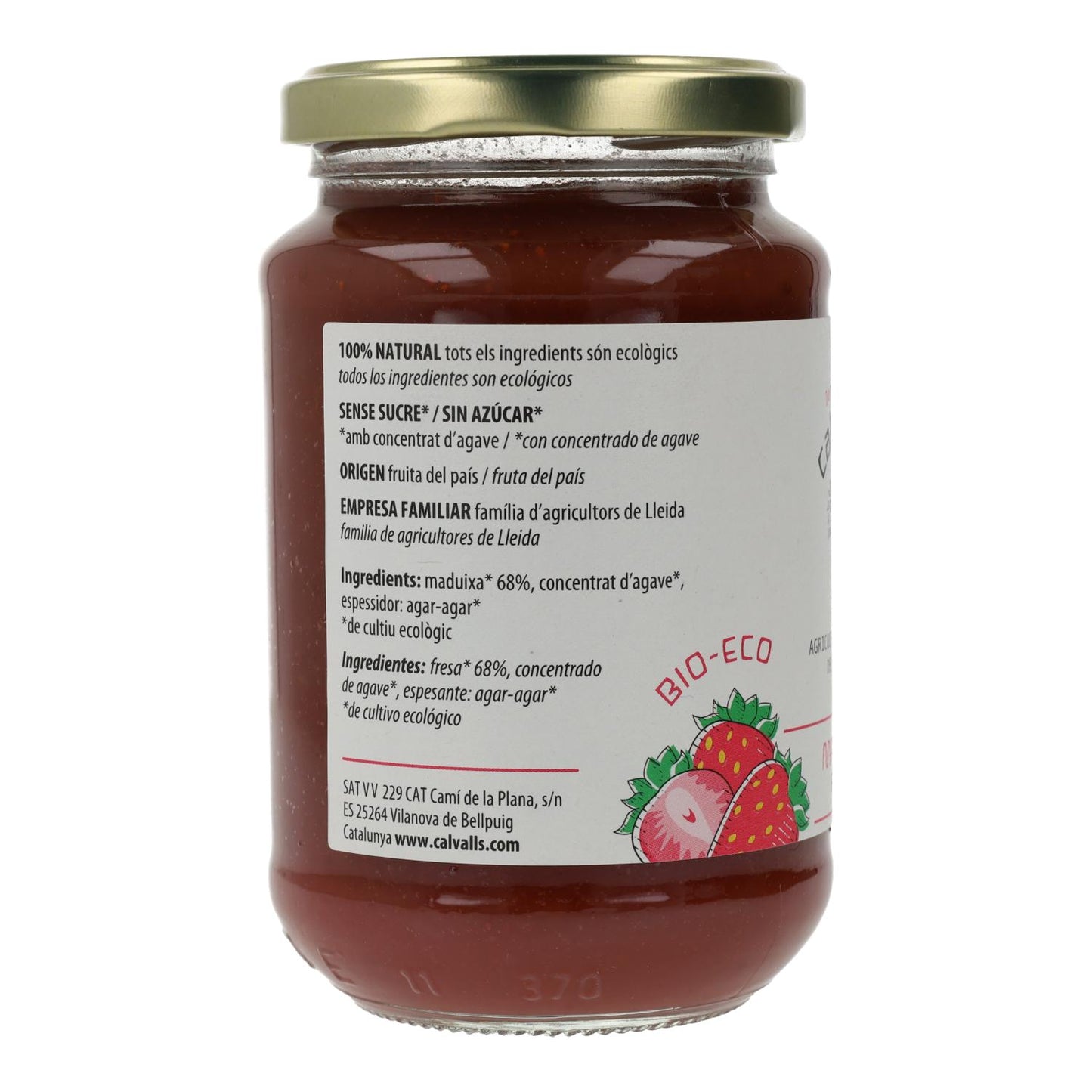 Confiture de fraises ECO Cal Valls, 375 g