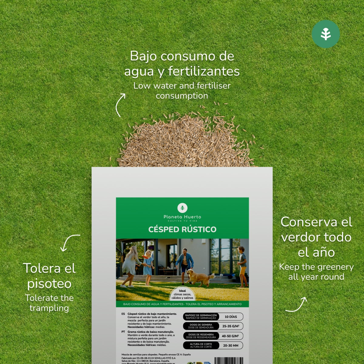 Planeta Huerto Rustikale Gras-Samen 1 kg