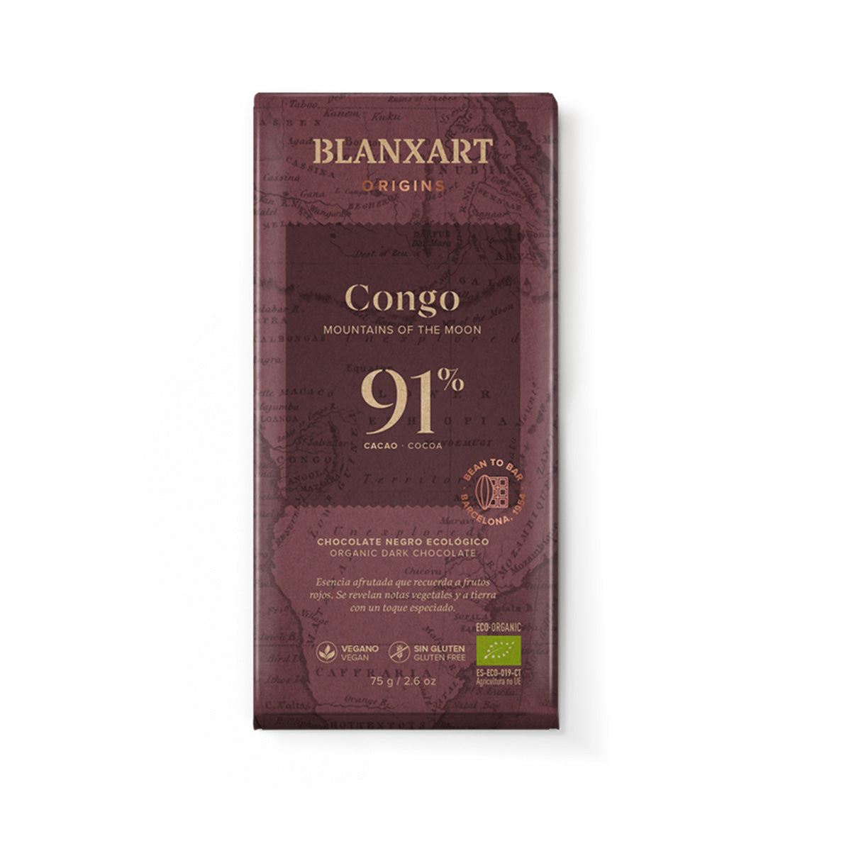 Czekolada gorzka 91% Congo Eco Vegano Bezglutenowa Blanxart 75 g