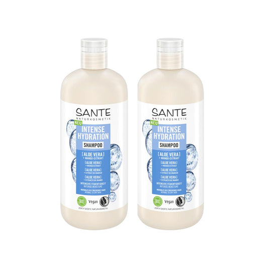 Pack 2x Shampooing hydratation intense à l'aloès Sante 500 ml