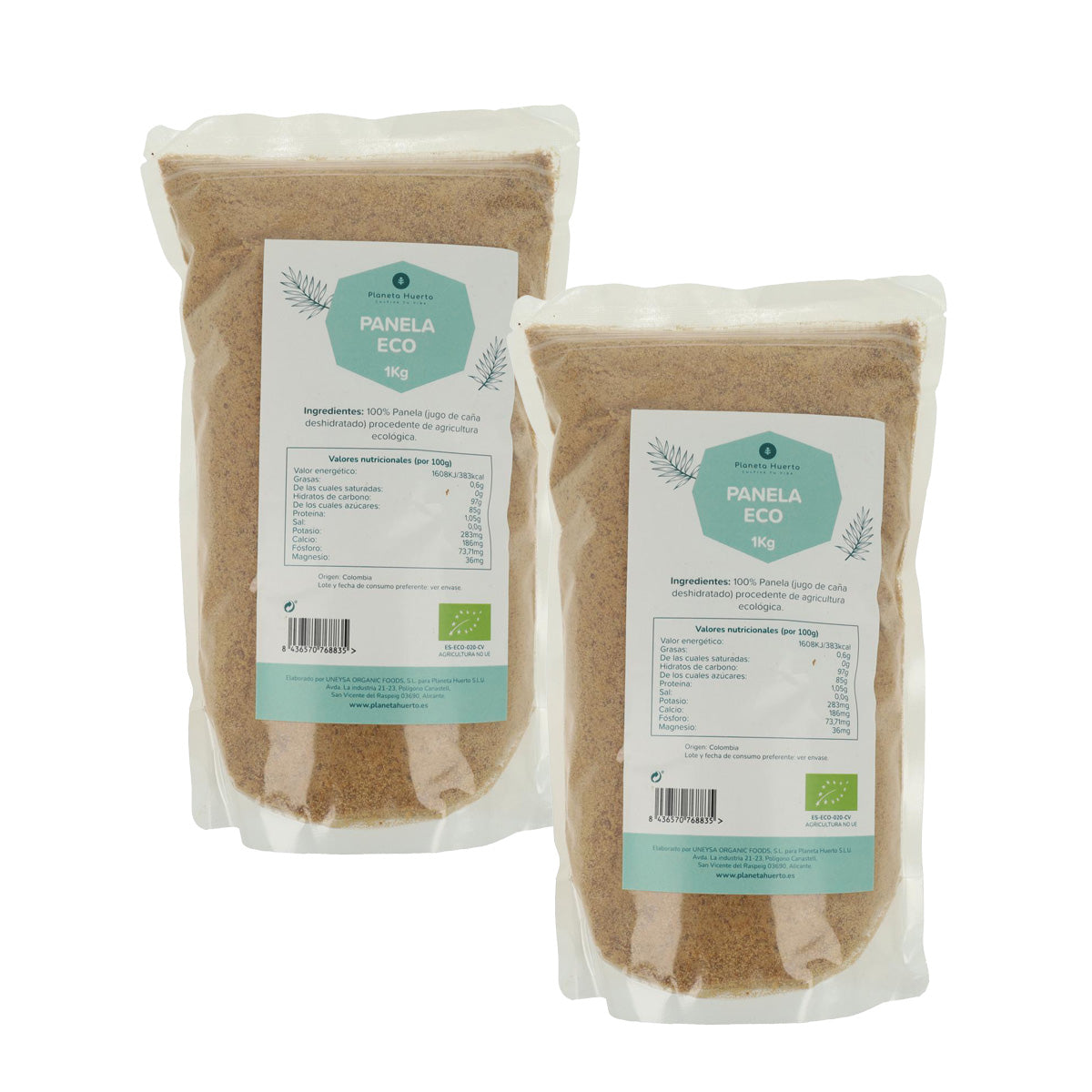 Opakowanie 2 x ECO Planeta Huerto Panela Sugar 1kg