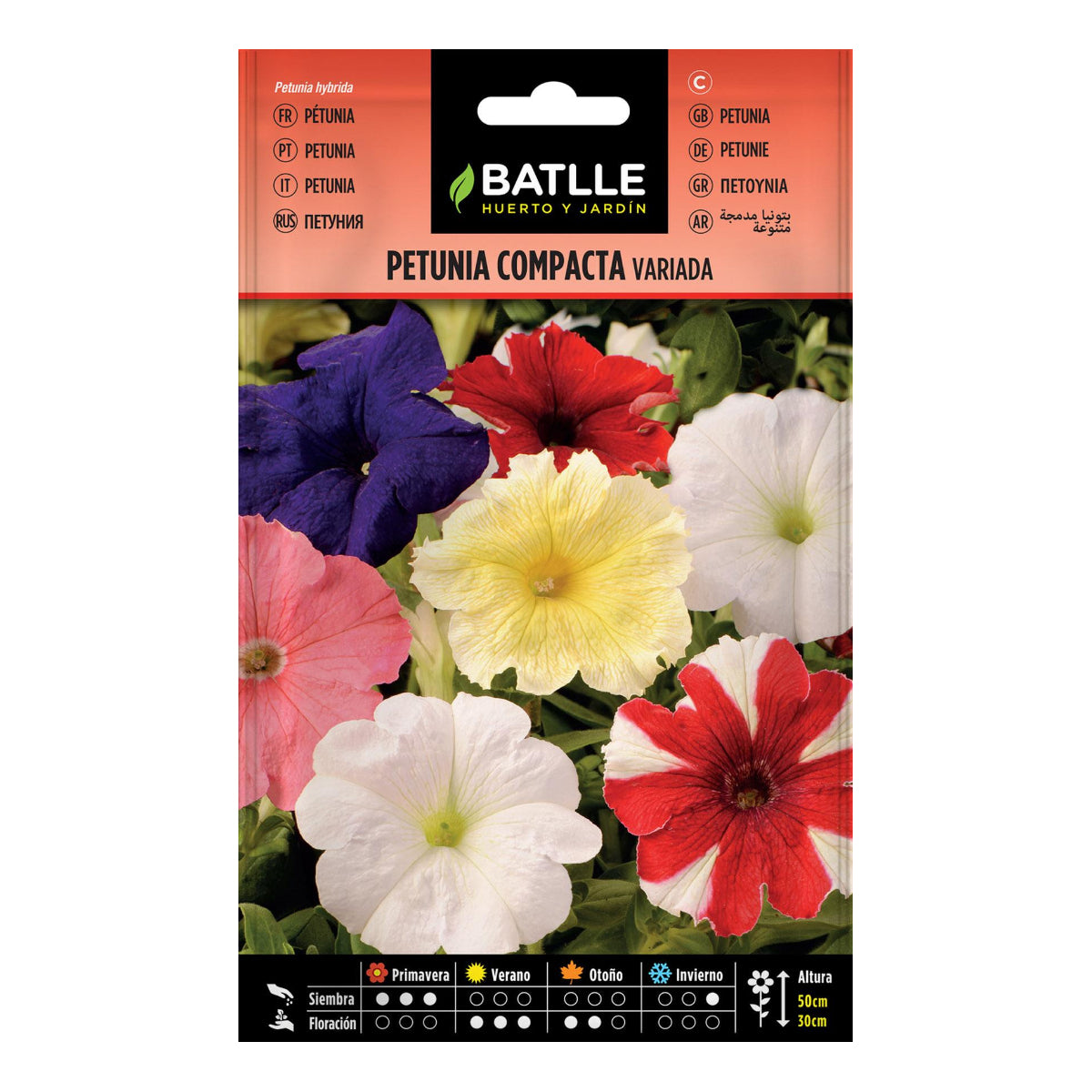 Zaden van compacte petunia, diverse soorten Batlle