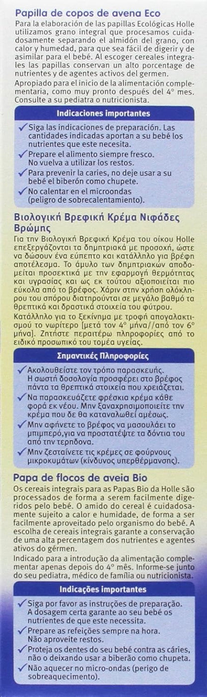 Biologische havermoutpap +4 maanden Holle 250 g